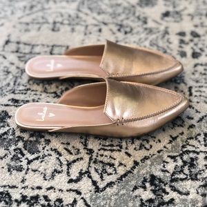 Leather Rose Gold Slides/Mules